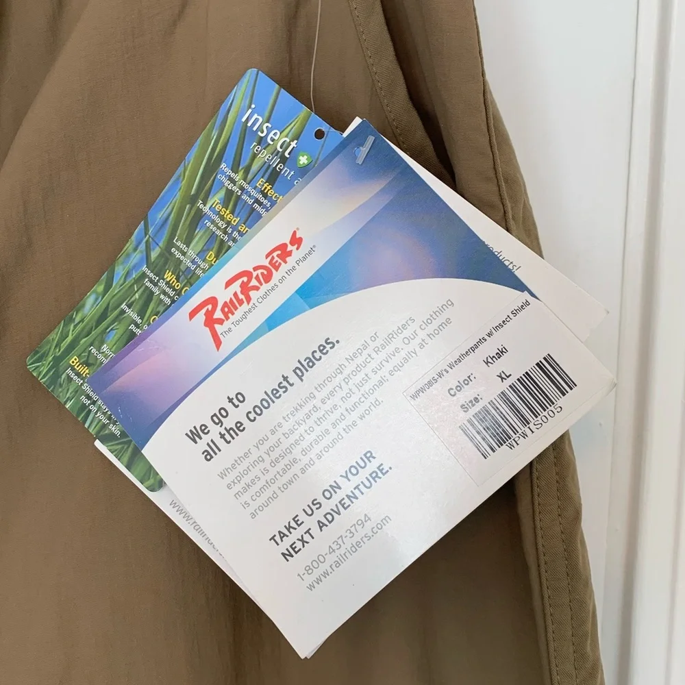 NWT!!  RAIL RIDERS Weatherpants with Insect Shield!  SZ XL - Picture 5 of 9